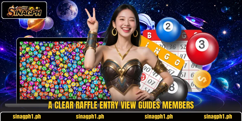 A clear Raffle entry view guides members A clear Raffle entry view guides members