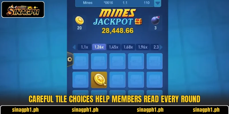 Careful tile choices help members read every round Careful tile choices help members read every round