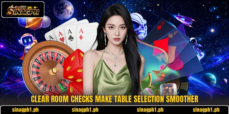 Clear room checks make table selection smoother