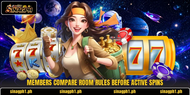 Members compare room rules before active spins Members compare room rules before active spins