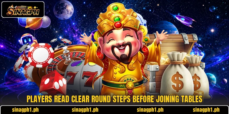 Players read clear round steps before joining tables Players read clear round steps before joining tables