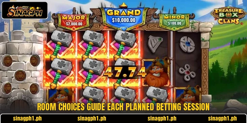 Room choices guide each planned betting session Room choices guide each planned betting session