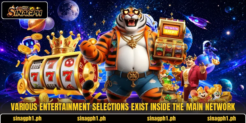 Various entertainment selections exist inside the main network Various entertainment selections exist inside the main network